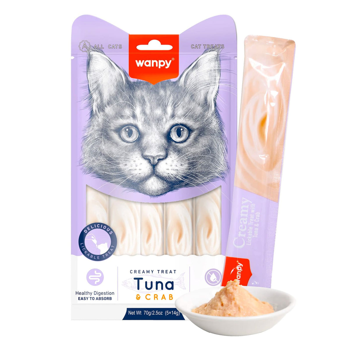 Wanpy Creamy Cat Treats – Tuna & Crab