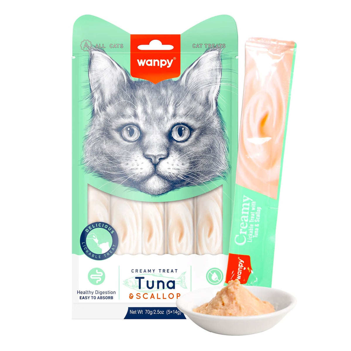 Wanpy Creamy Cat Treats – Tuna & Scallop