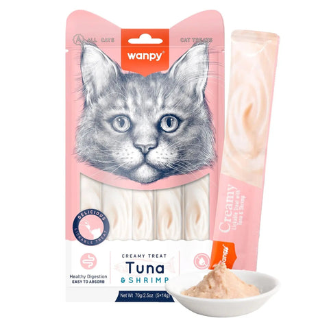 Wanpy Creamy Cat Treats – Tuna & Shrimp