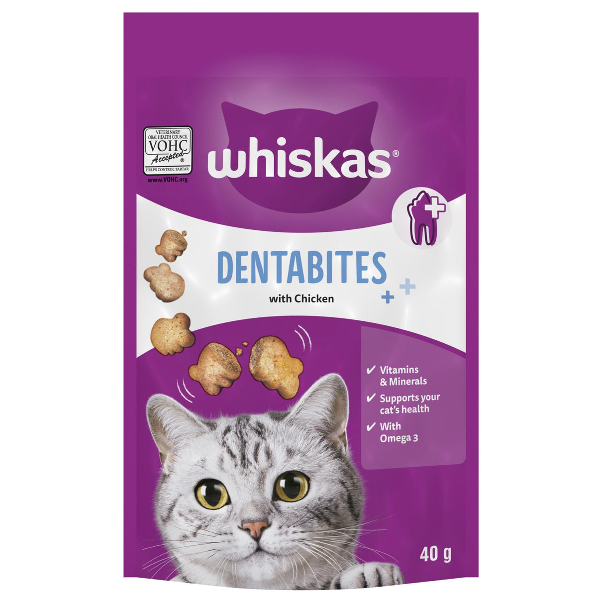 Whiskas Dentabites Cat Treats with Chicken 40g