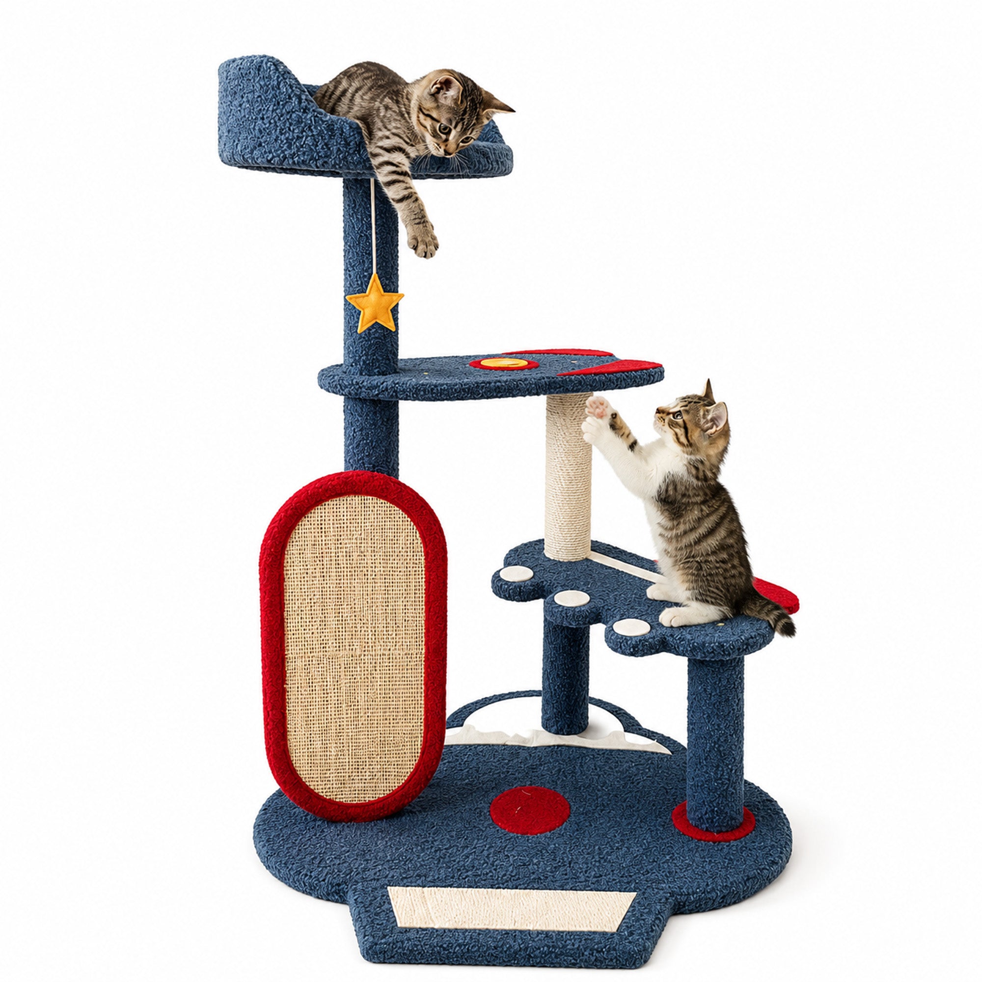 Multi-level cat scratching tree with platforms 60×52×85cm