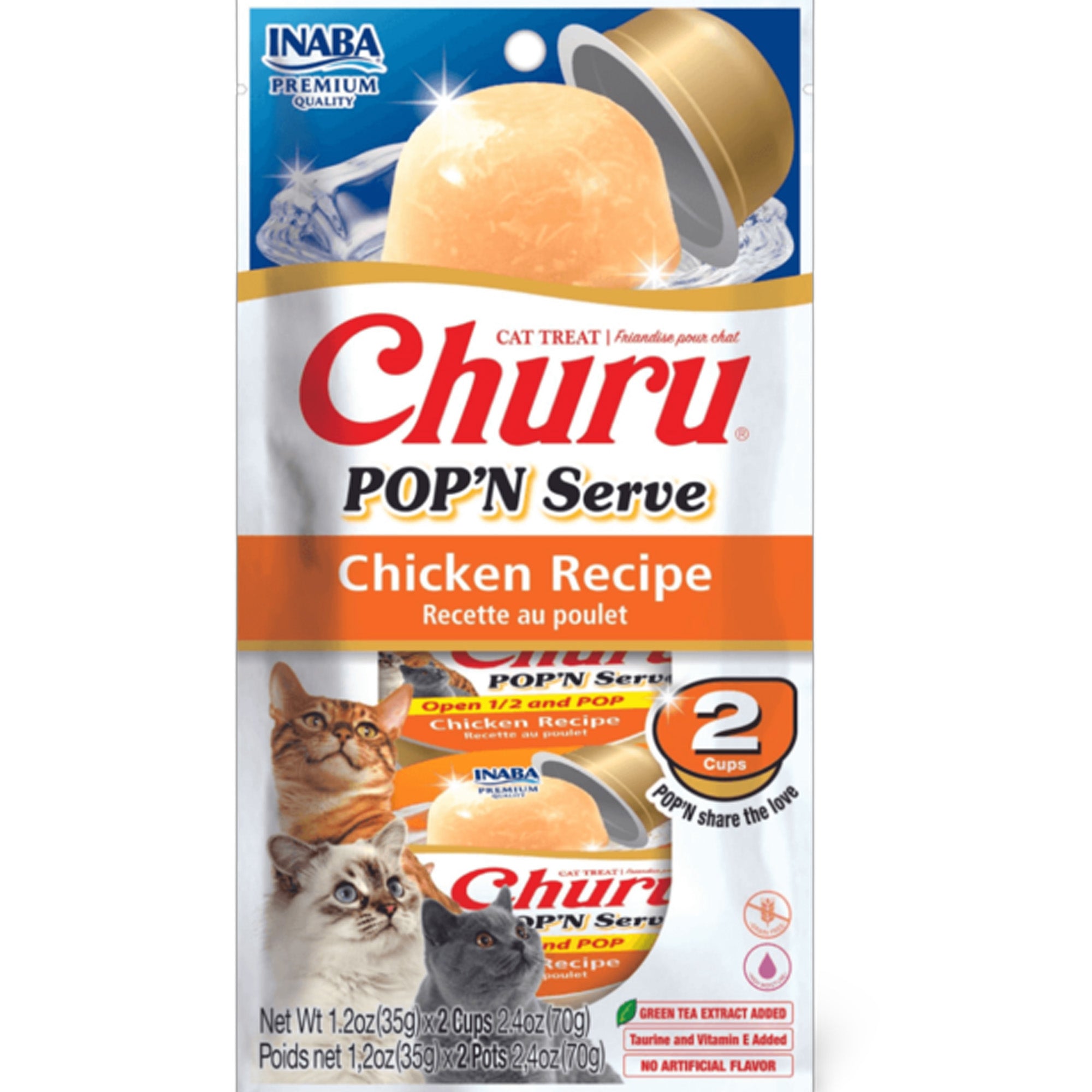 Inaba Churu POP'N Serve Chicken Recipe Cat Treat 2 pcs Inaba Churu POP'N Serve Chicken Recipe Cat Treat 2 pcs