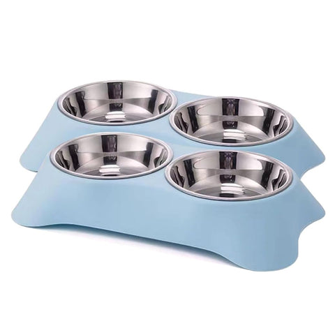 Double thick plastic With Stanless pet bowl