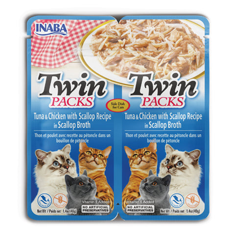 Inaba Twin Packs Tuna & Chicken Recipe in Scallop Broth