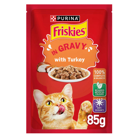 Friskies Turkey in Gravy Wet Cat Food Pouch 85g