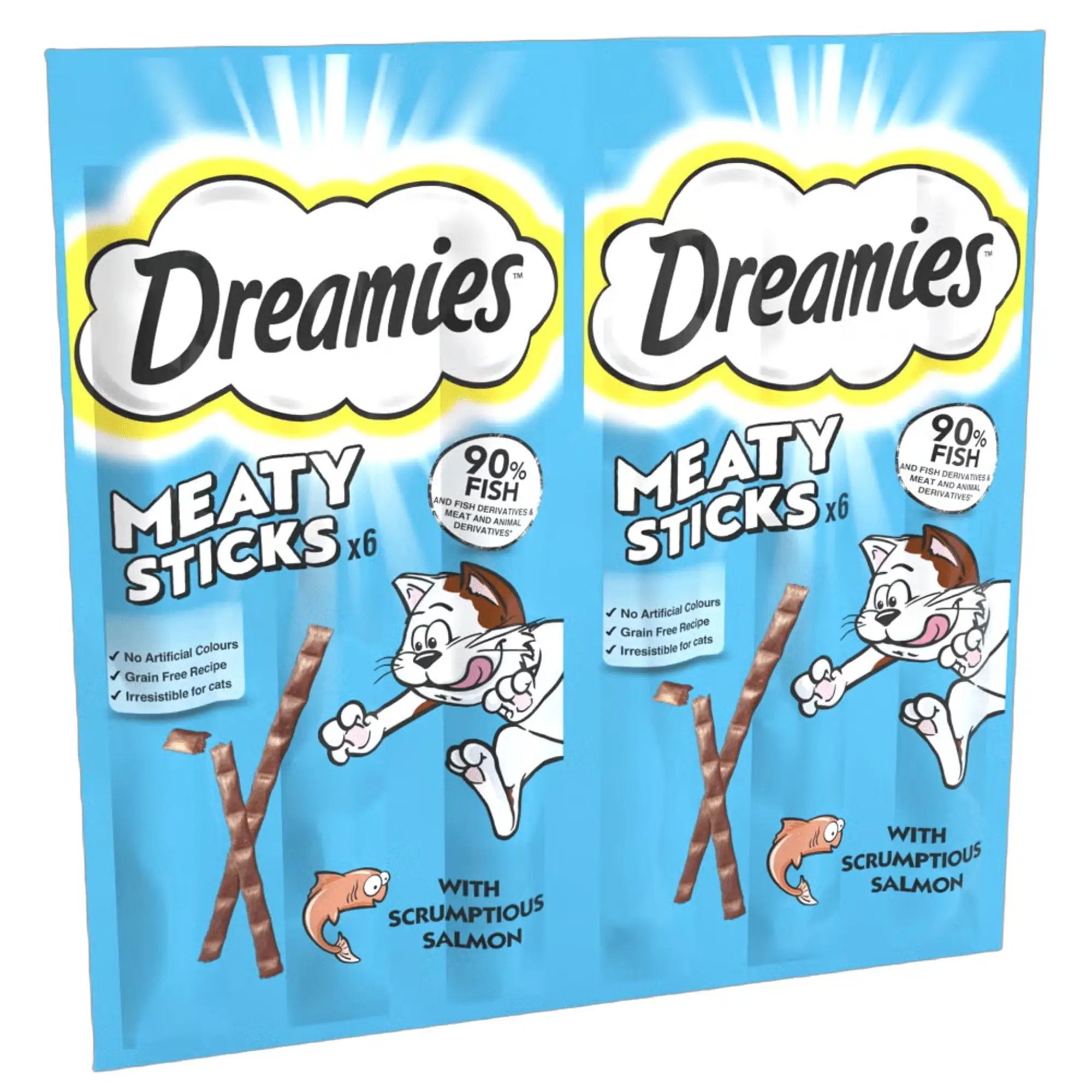DREAMIES™ Meaty Sticks Adult Cat Treats with Scrumptious Salmon 30g DREAMIES™ Meaty Sticks Adult Cat Treats with Scrumptious Salmon 30g