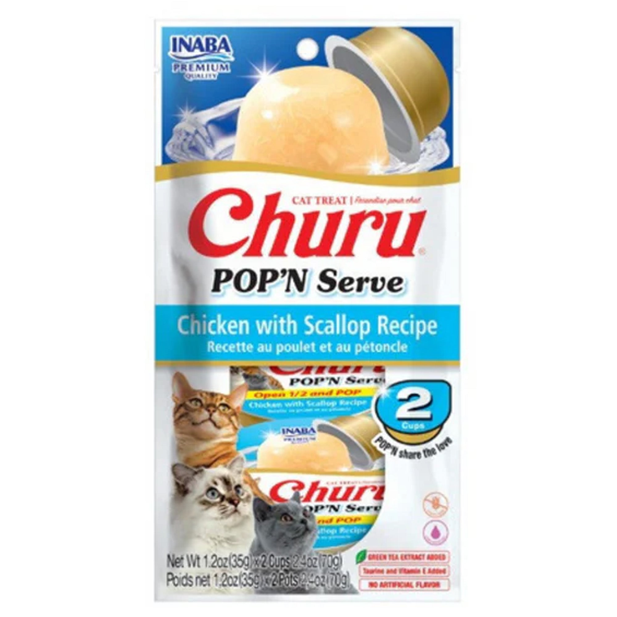 Inaba Churu POP'N Serve Chicken & Scallop Recipe Cat Treat 2 pcs Inaba Churu POP'N Serve Chicken & Scallop Recipe Cat Treat 2 pcs