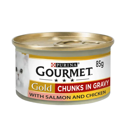 GOURMET® Gold Chunks in Gravy Salmon and Chicken Wet Cat Food 85g