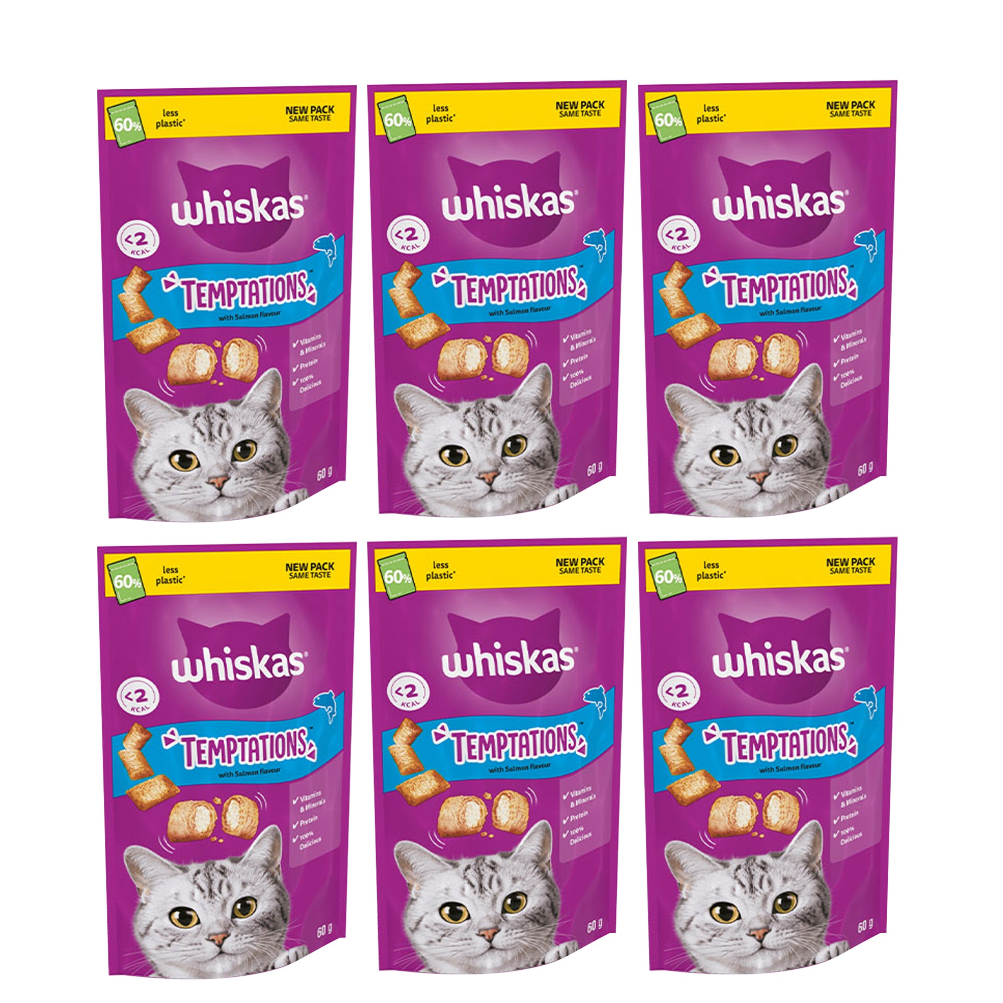 WHISKAS® TEMPTATIONS™ with Salmon 60g WHISKAS® TEMPTATIONS™ with Salmon 60g