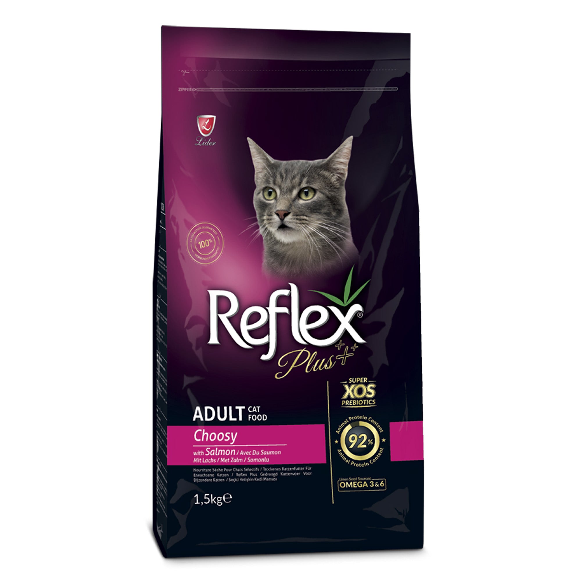 Reflex Plus Choosy Adult Cat Food with Salmon 1.5kg
