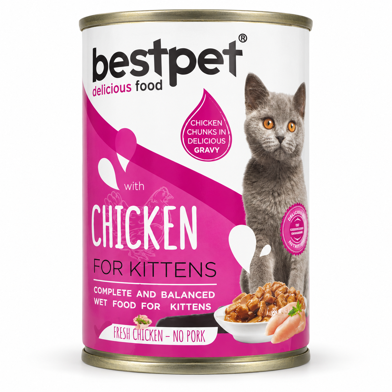 Bestpet Chicken Wet Food for Kittens Can