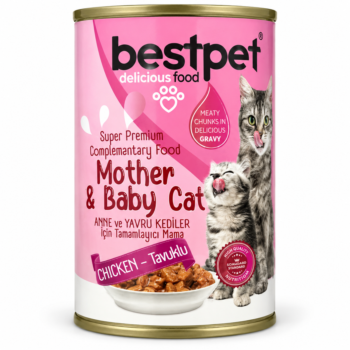 Bestpet Mother and Baby Cat Chicken Wet Food Can