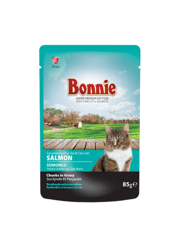 Bonnie Salmon Chunks in Gravy Adult Cat Food 85g