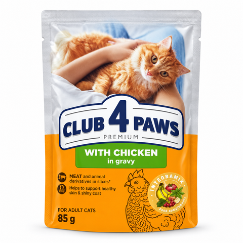 Club 4 Paws Premium with Chicken in Gravy wet cat food 85g