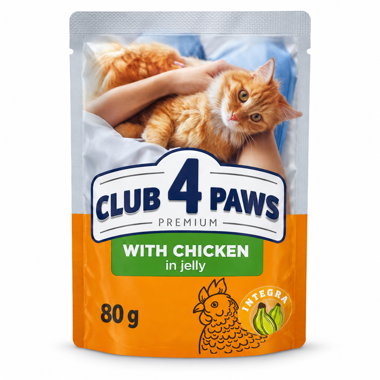 Club 4 Paws Premium with Chicken in Jelly wet cat food 80g