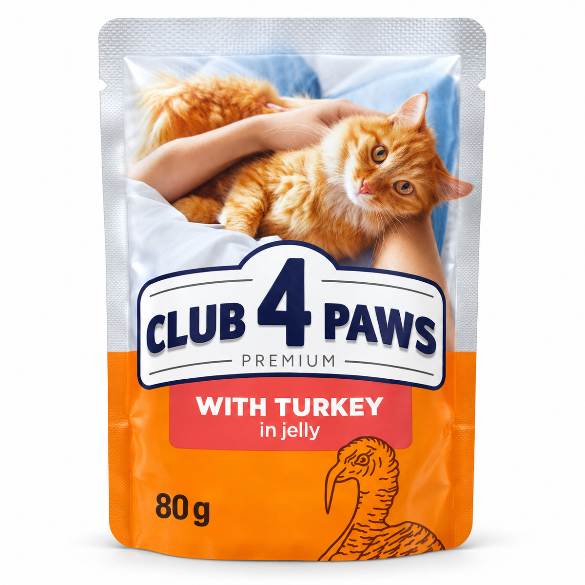 Club 4 Paws Premium with Turkey in Jelly wet cat food 80g