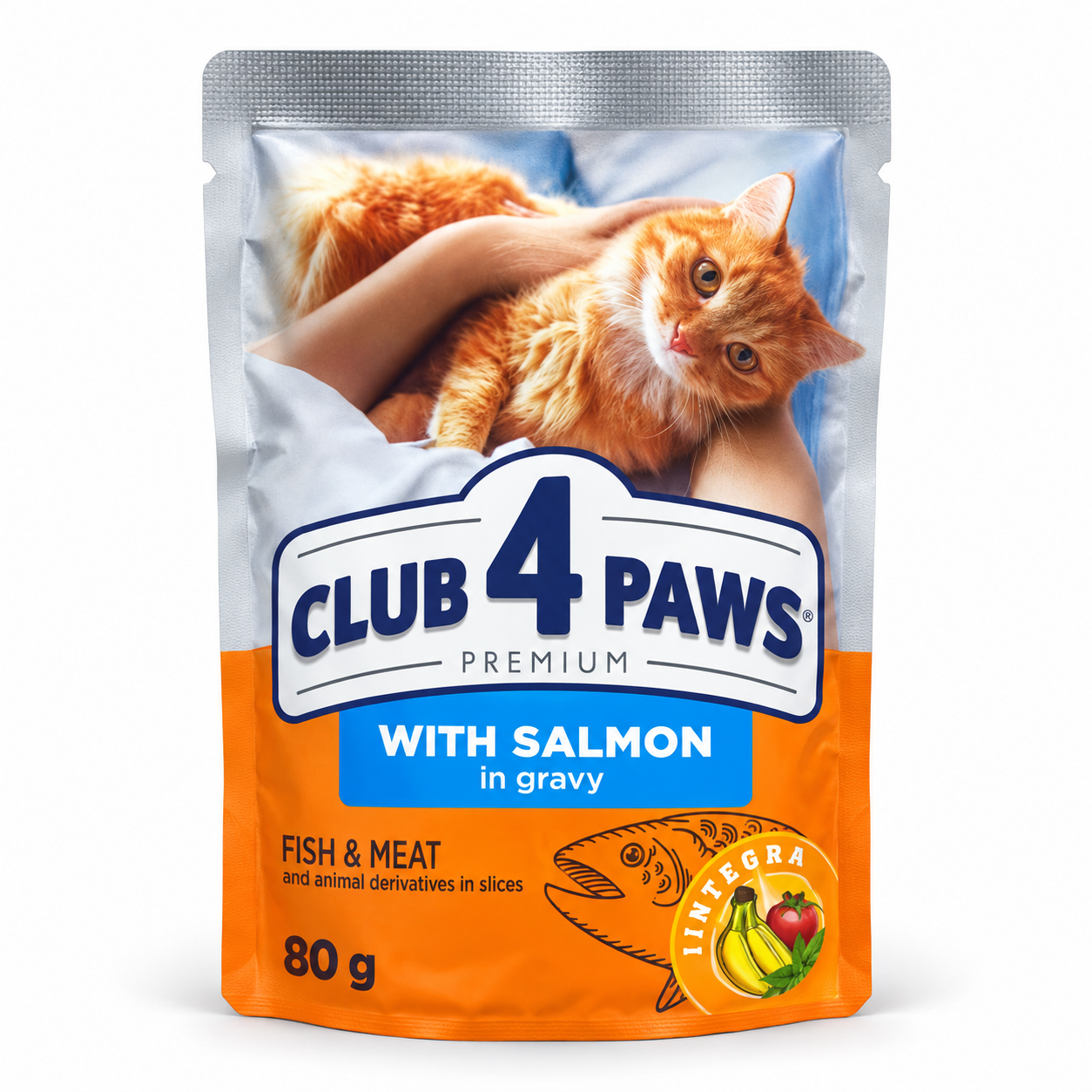 Club 4 Paws Premium with Salmon in Gravy Wet Cat Food 80g