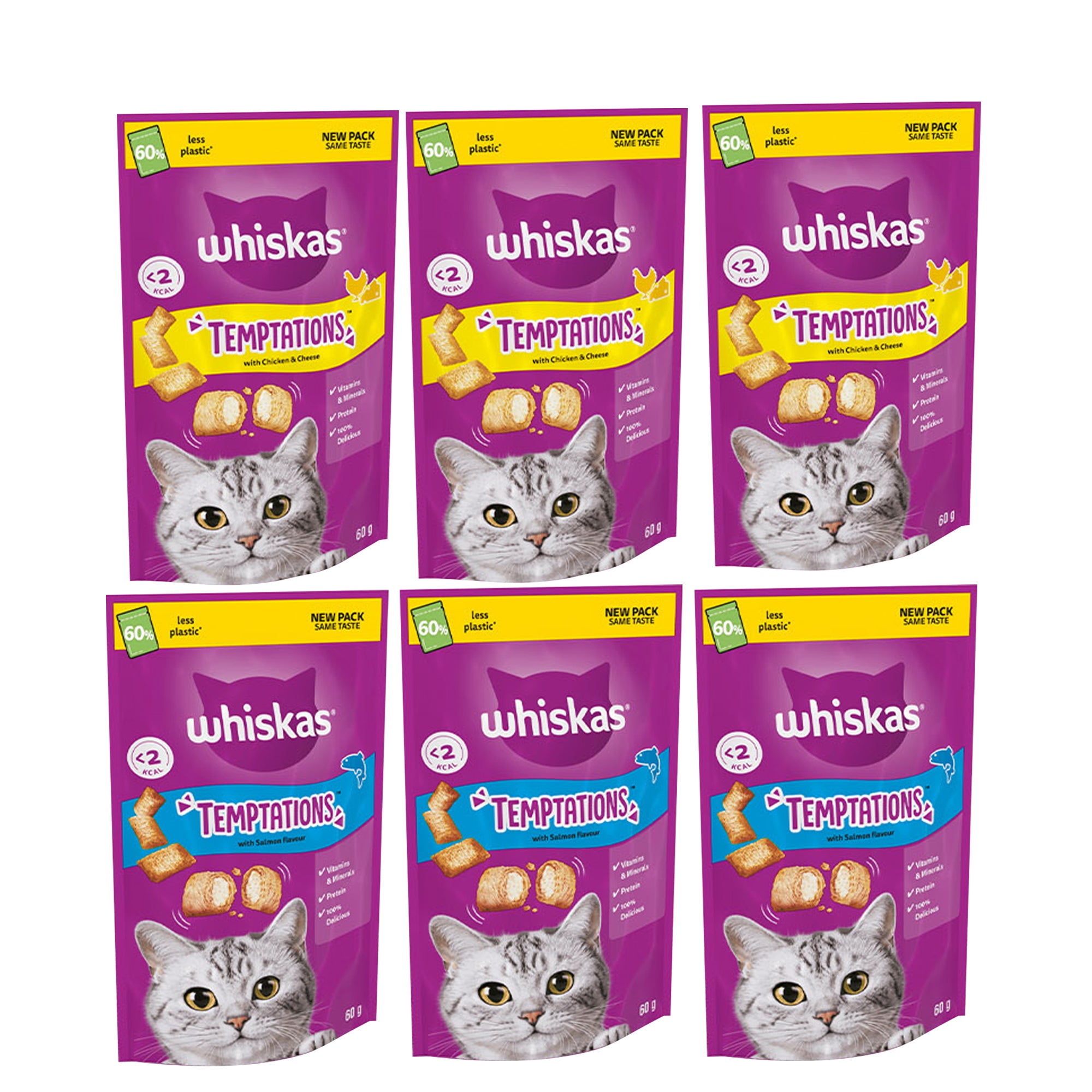 WHISKAS® TEMPTATIONS™ with Salmon 60g WHISKAS® TEMPTATIONS™ with Salmon 60g