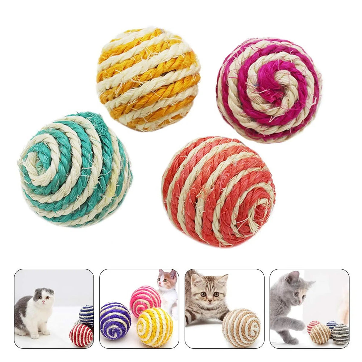 Cat Rope Balls 4 pcs