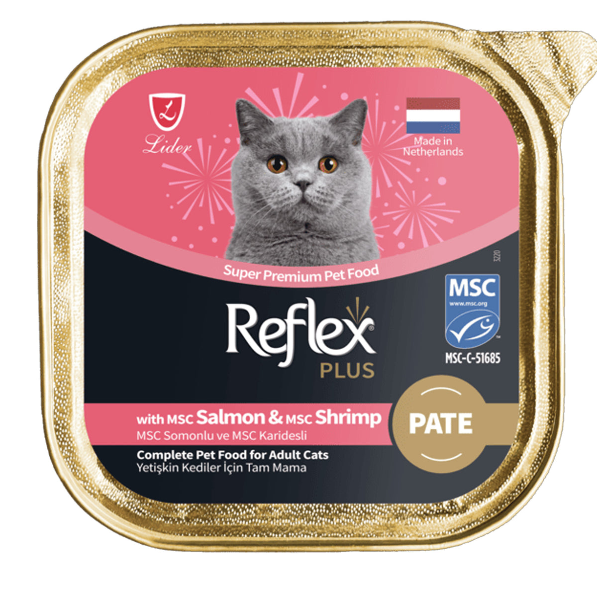 Reflex Plus Pate Wet Food for Adult Cats with Salmon & Shrimp