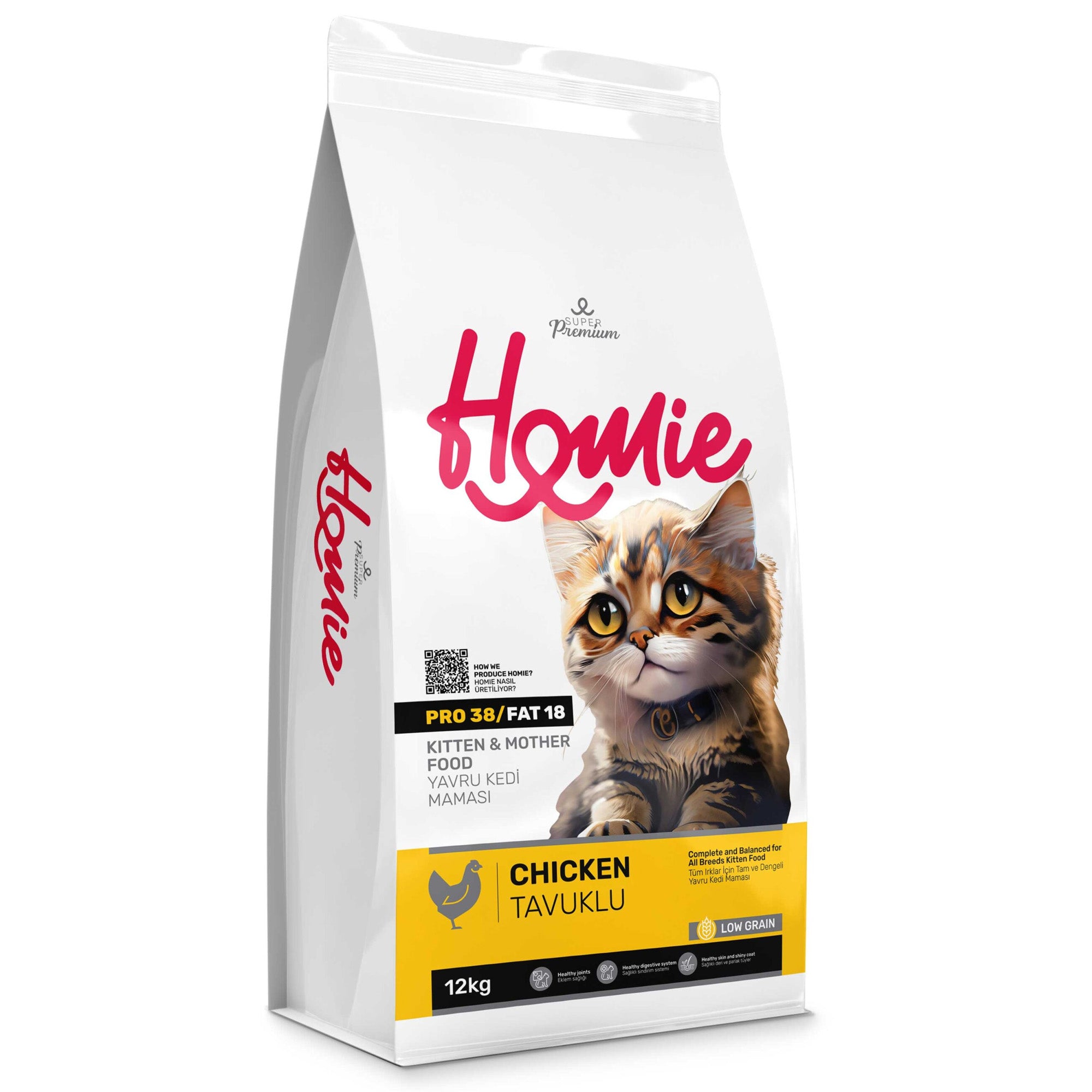Homie Low Grain Chicken Kitten and Mother 12Kg Homie Low Grain Chicken Kitten and Mother 12Kg