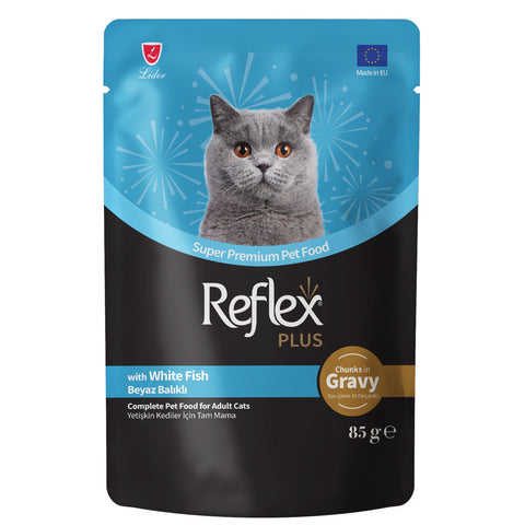 Reflex Plus Cat Food with White Fish in Gravy 85g