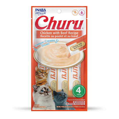 Inaba Churu Chicken Cat Treats with Beef Flavors