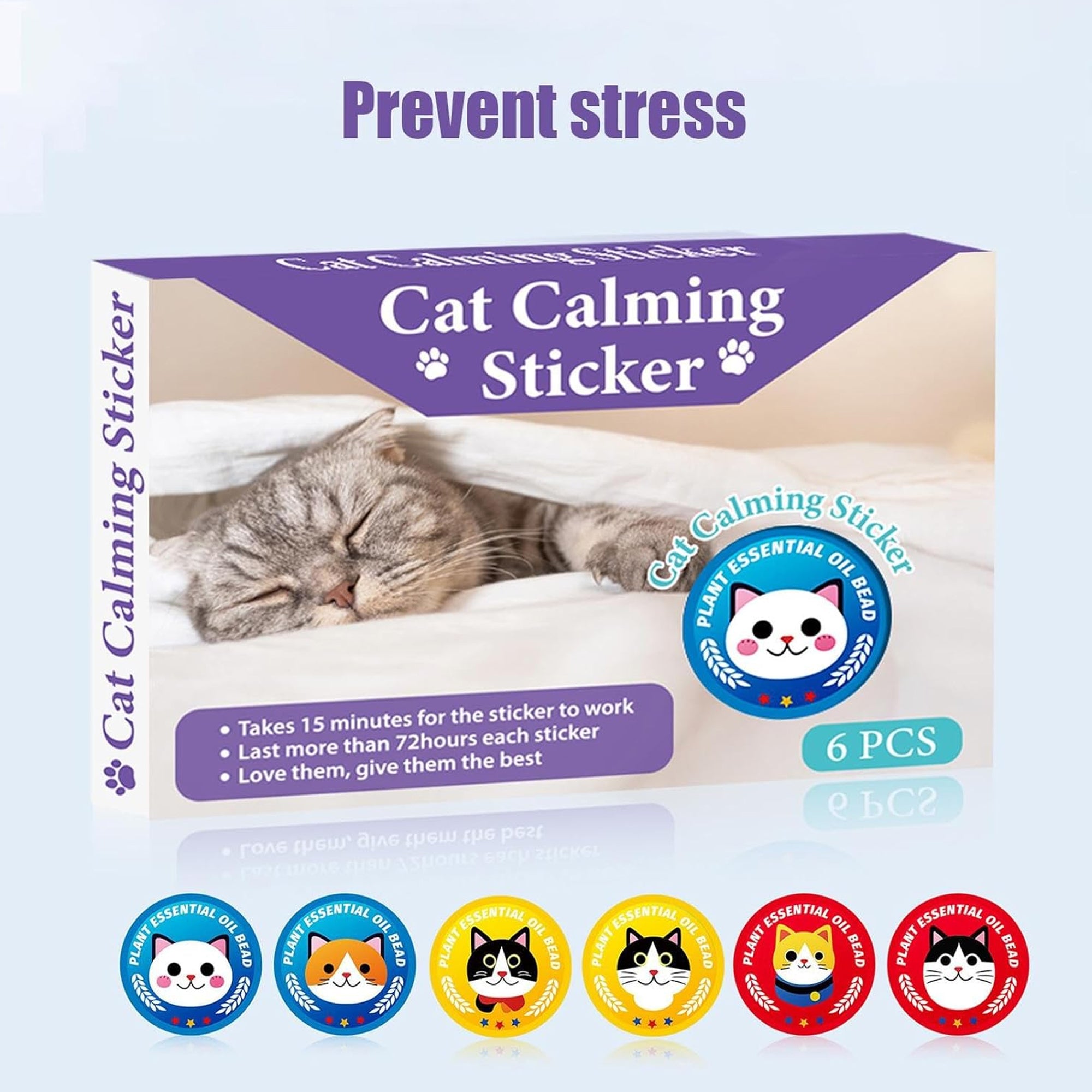 Cat Calming Sticker X6pcs