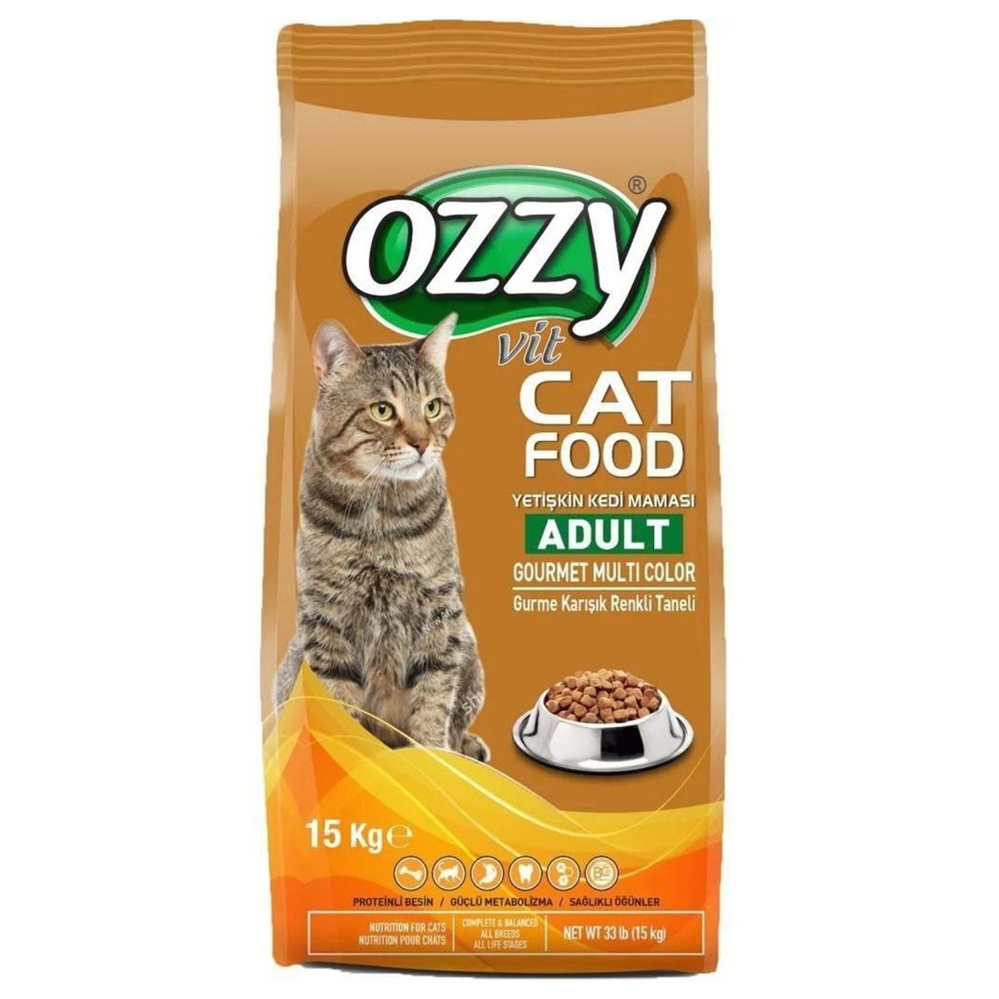 Ozzy Adult Cat Food Gourmet Multi Color 15Kg