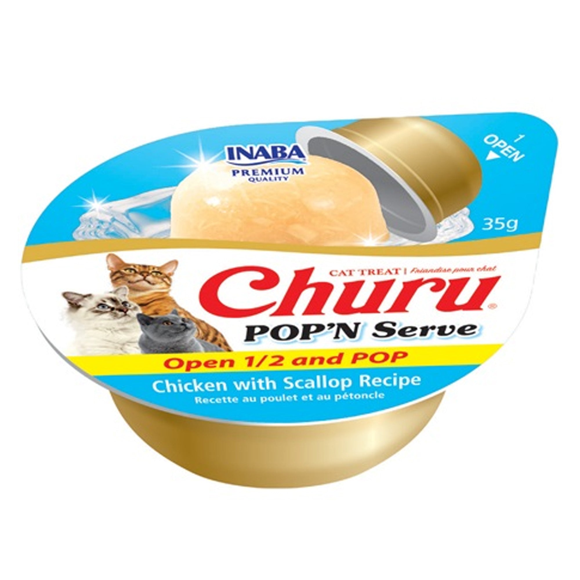 Inaba Churu POP'N Serve Chicken & Scallop Recipe Cat Treat 2 pcs Inaba Churu POP'N Serve Chicken & Scallop Recipe Cat Treat 2 pcs