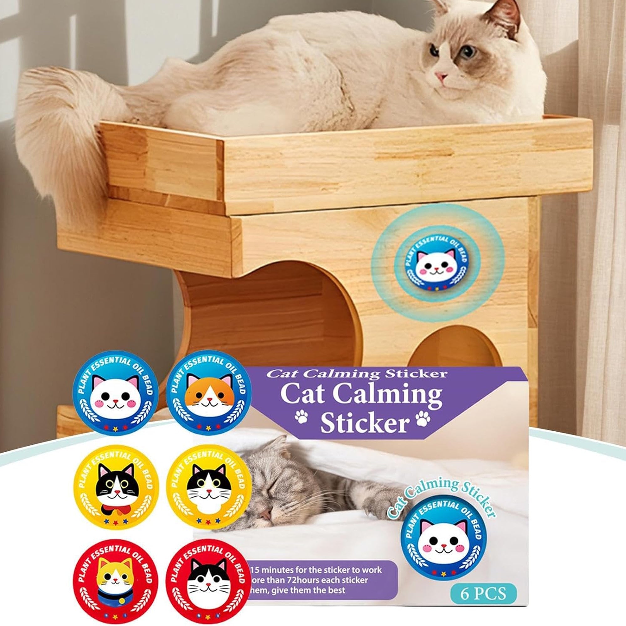 Cat Calming Sticker X6pcs Cat Calming Sticker X6pcs