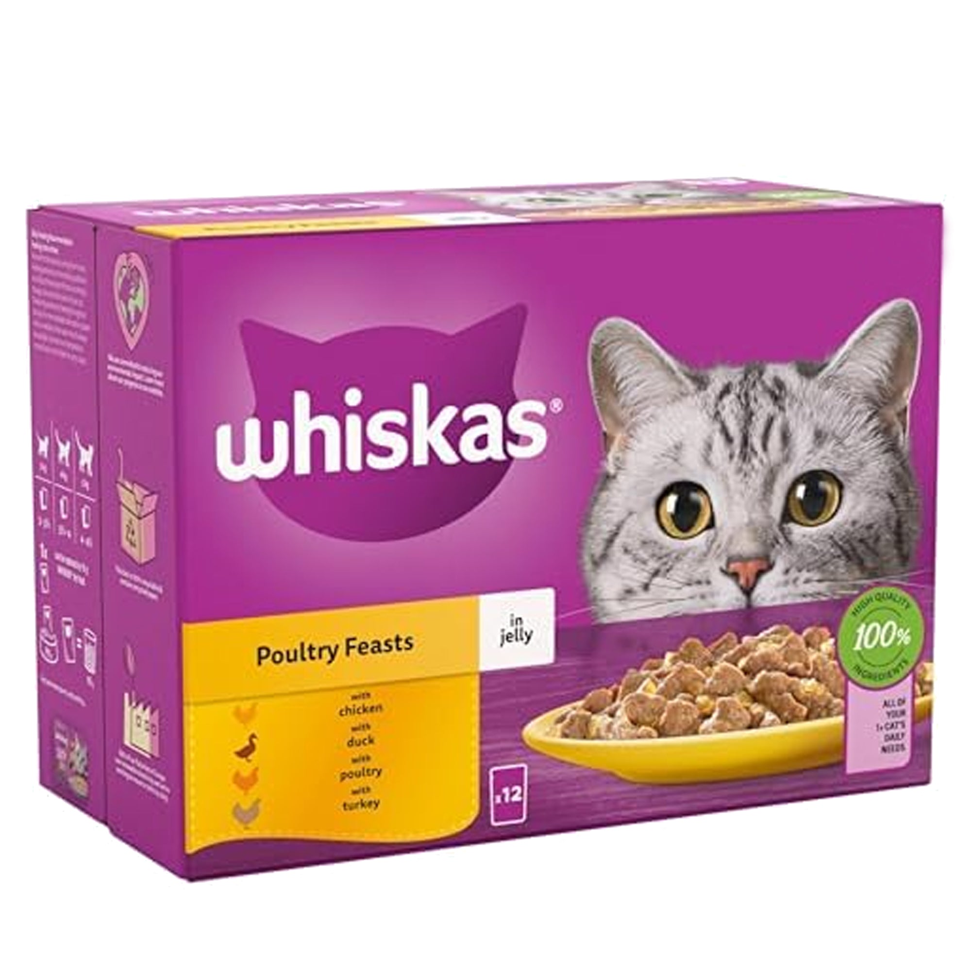 Whiskas Poultry Feasts in Jelly +7 12x85g Whiskas Poultry Feasts in Jelly +7 12x85g