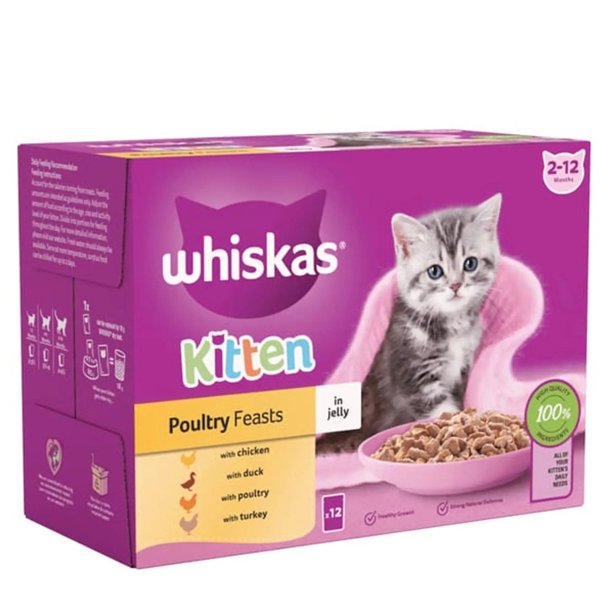 Whiskas Kitten Poultry Feasts in Jelly 12x85g Whiskas Kitten Poultry Feasts in Jelly 12x85g