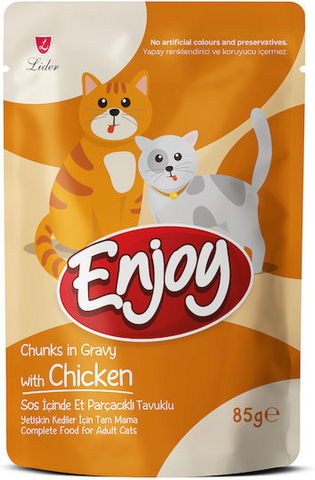 Enjoy Chicken Chunks in Gravy Adult Cat Food 85g