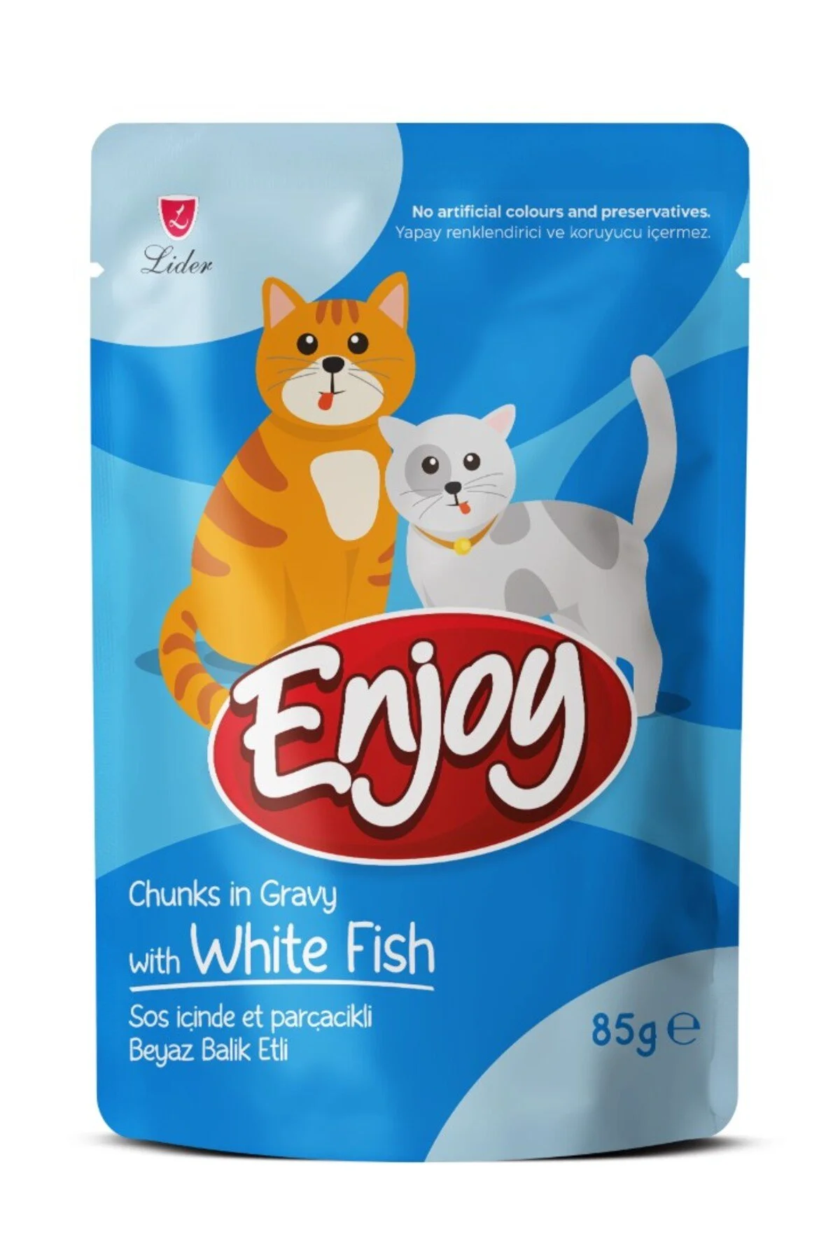 Enjoy White Fish Chunks in Gravy Wet Cat Food 85g