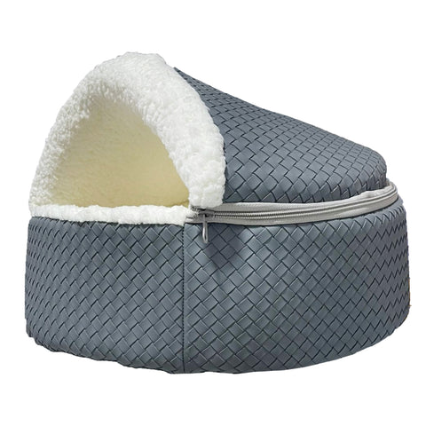 فرشة شكل كوخ جلد رمادي