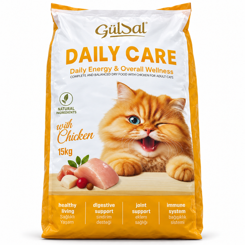 Gülsal Daily Care Adult Cat Food with Chicken 15kg