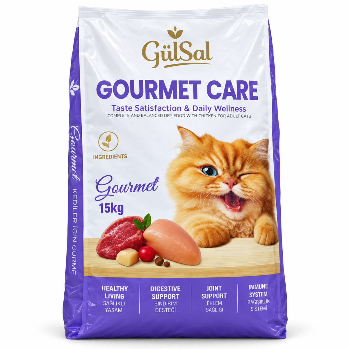 Gülsal Gourmet Care Adult Cat Food with Chicken 15kg