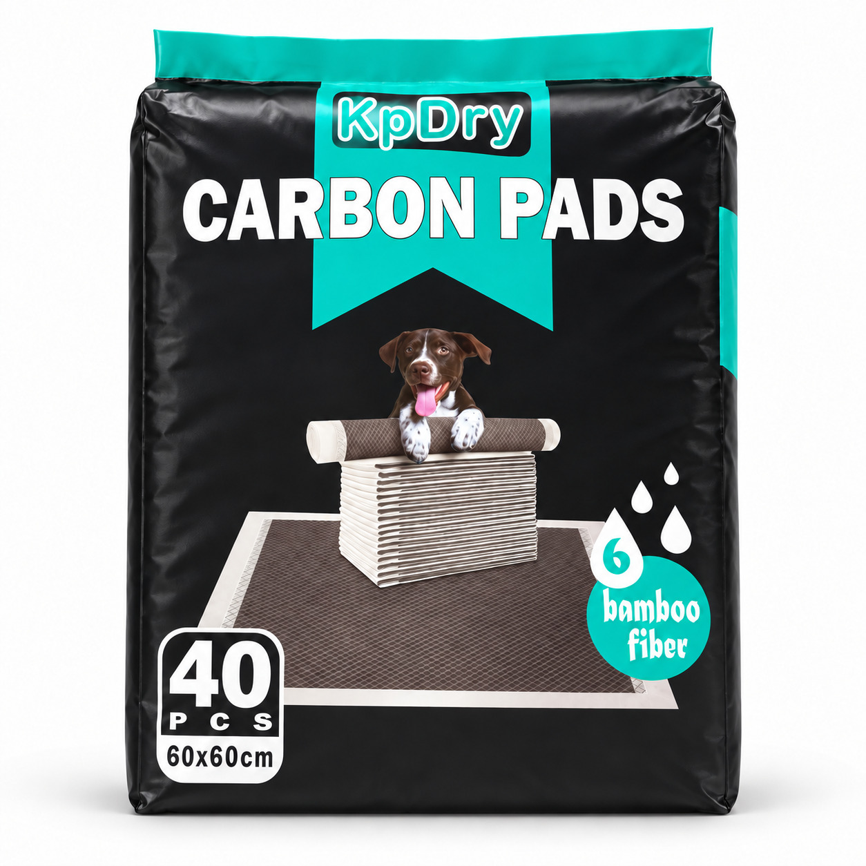 KpDry Carbon Pet Pads with adhesive strips 40 pieces 60x60cm