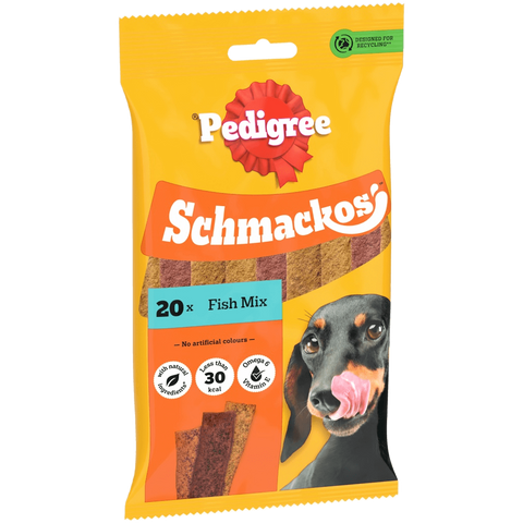 Pedigree Schmackos Fish Mix Dog Treats 20 Pack