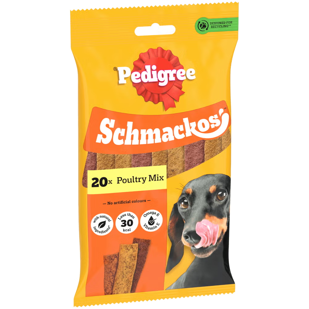 Pedigree Schmackos Poultry Mix Dog Treats 20 Pack