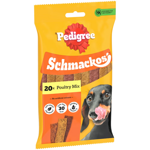 Pedigree Schmackos Poultry Mix Dog Treats 20 Pack