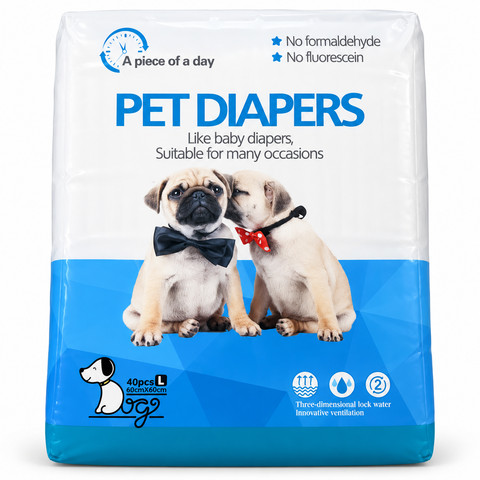 Pet Diapers Dog Pads Size L 40 Pieces 60x60cm