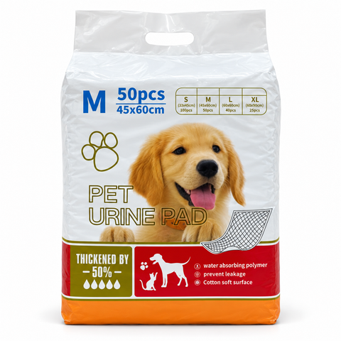 Pet Urine Training Pads Size M 50 Pieces 45x60cm
