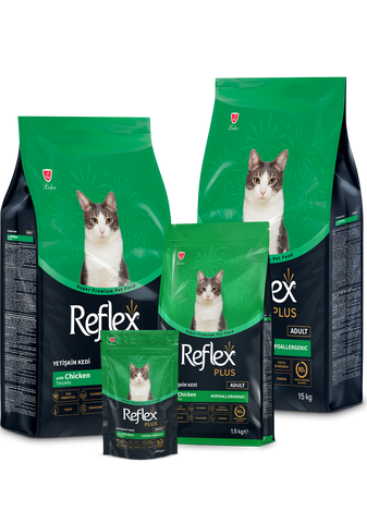 Reflex Plus Adult Cat Food with Chicken 1.5 kg - new packaging