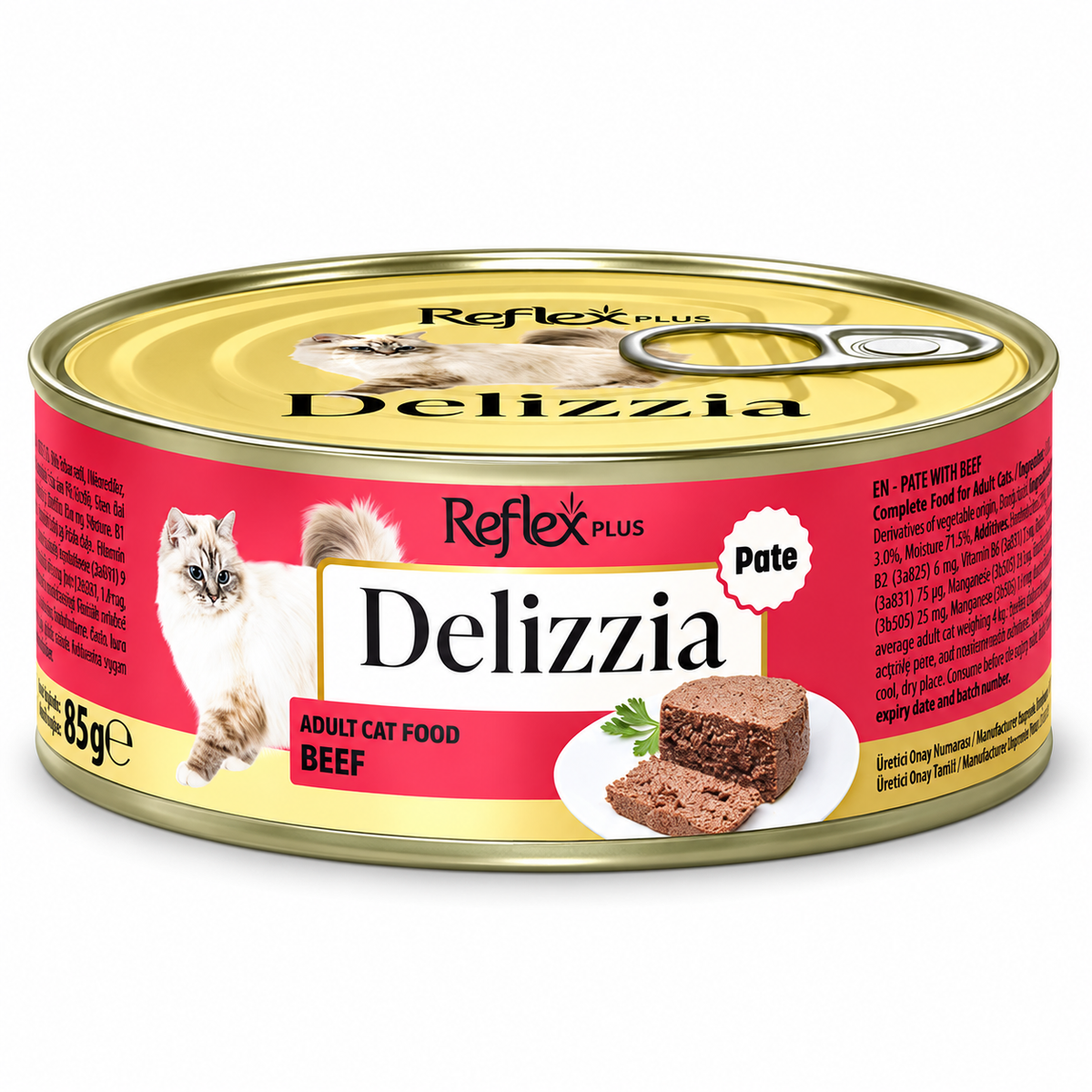 Reflex Plus Delizia Beef Pâté Adult Cat Food 85g