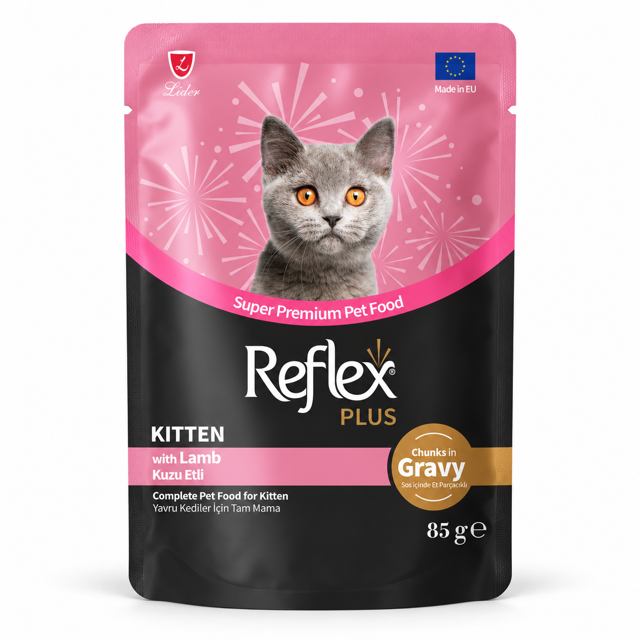 Reflex Plus Kitten Lamb in Gravy Food Pouch 85g