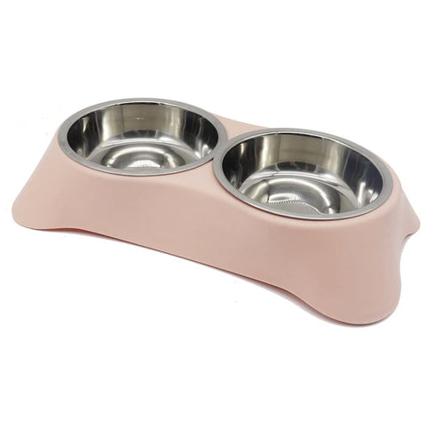 Double thick plastic With Stanless pet bowl