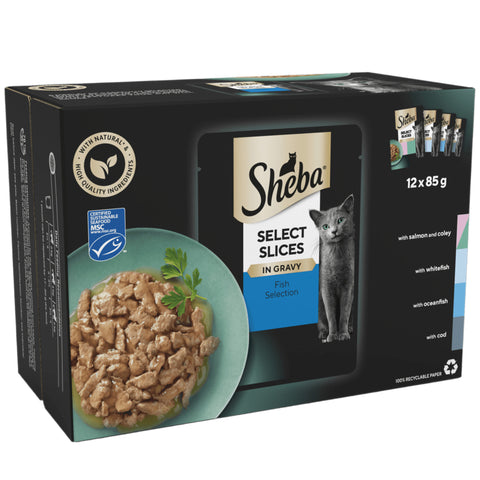 Sheba Select Slices Fish Selction in Gravy 12pcs