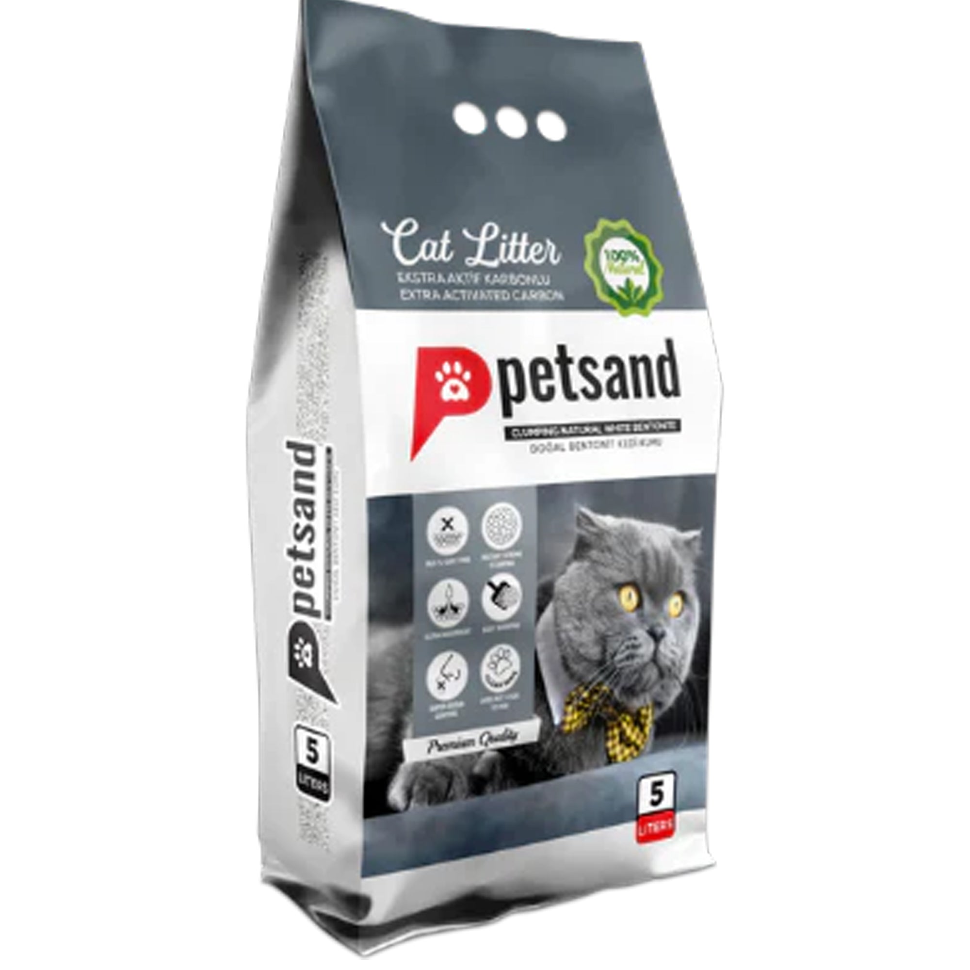 Pet Sand - Clumping Cat Litter Carbon 5L